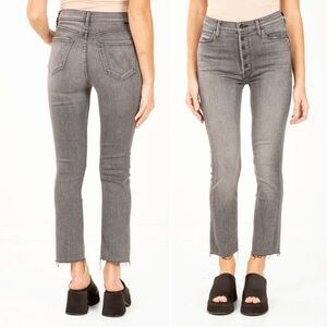 Mother Denim The Pixie Dazzler Ankle Fray Jeans Size 29 in Digging Up Dirt Gray